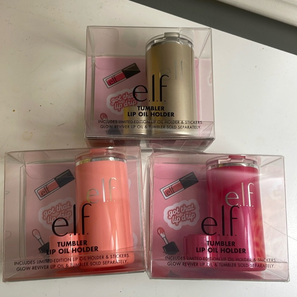 Target Exclusive ELF x STANLEY Tumbler Lip Oil Holders -Set of 3 Limited Edition